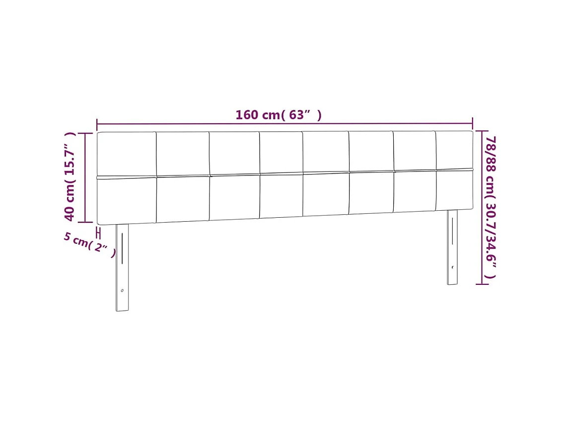 Tête de lit accessoire tissu grise 160 x 5 x 78 cm TDL0201118