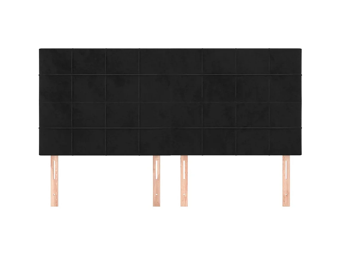 Tête de lit accessoire tissu noire 200 x 5 x 128 cm TDL0205975