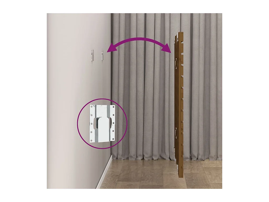 Tête de lit accessoire bois marron 206 x 3 x 91.5 cm TDL0202566