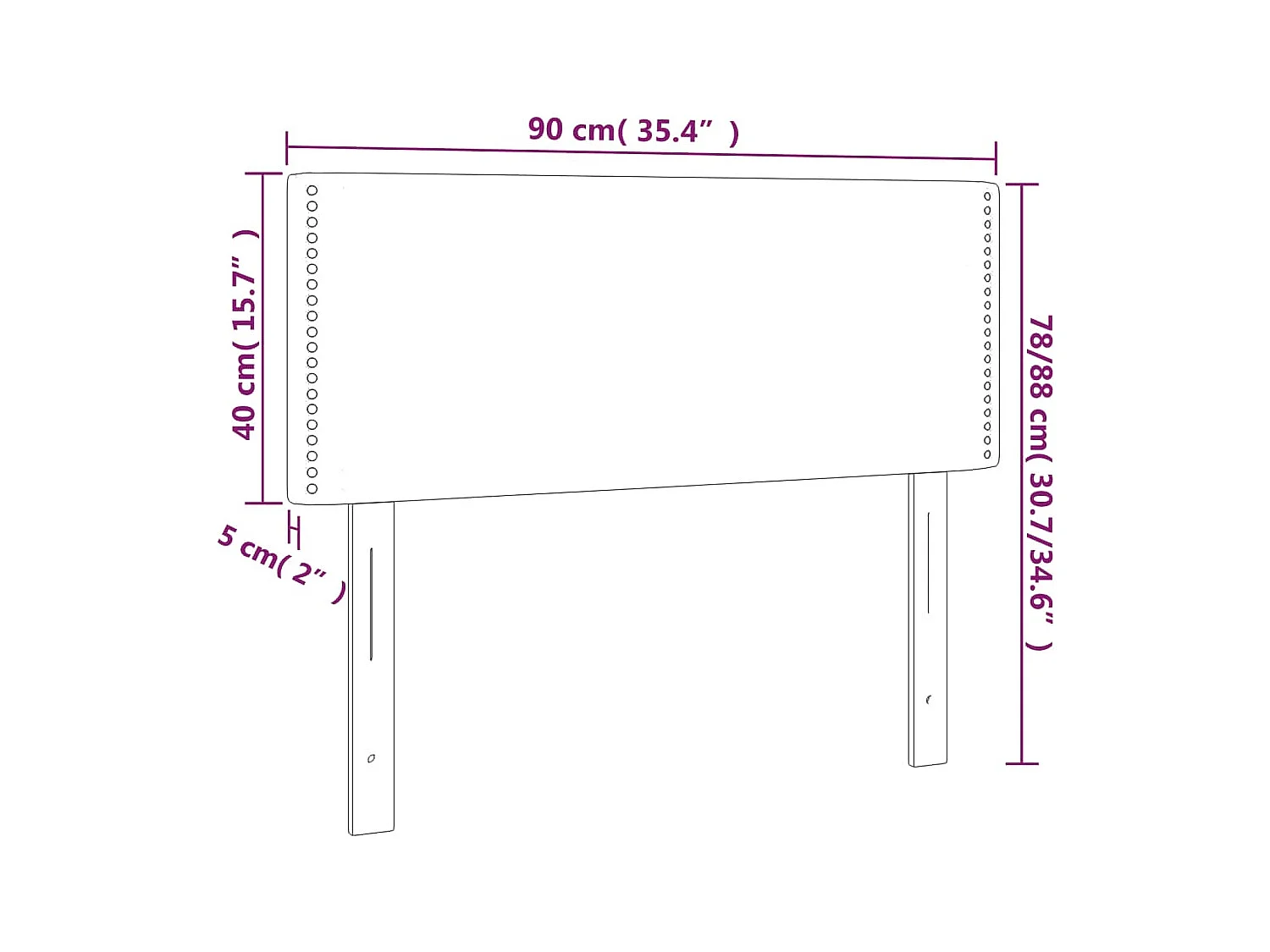 Tête de lit accessoire tissu grise 90 x 5 x 88 cm TDL0203162