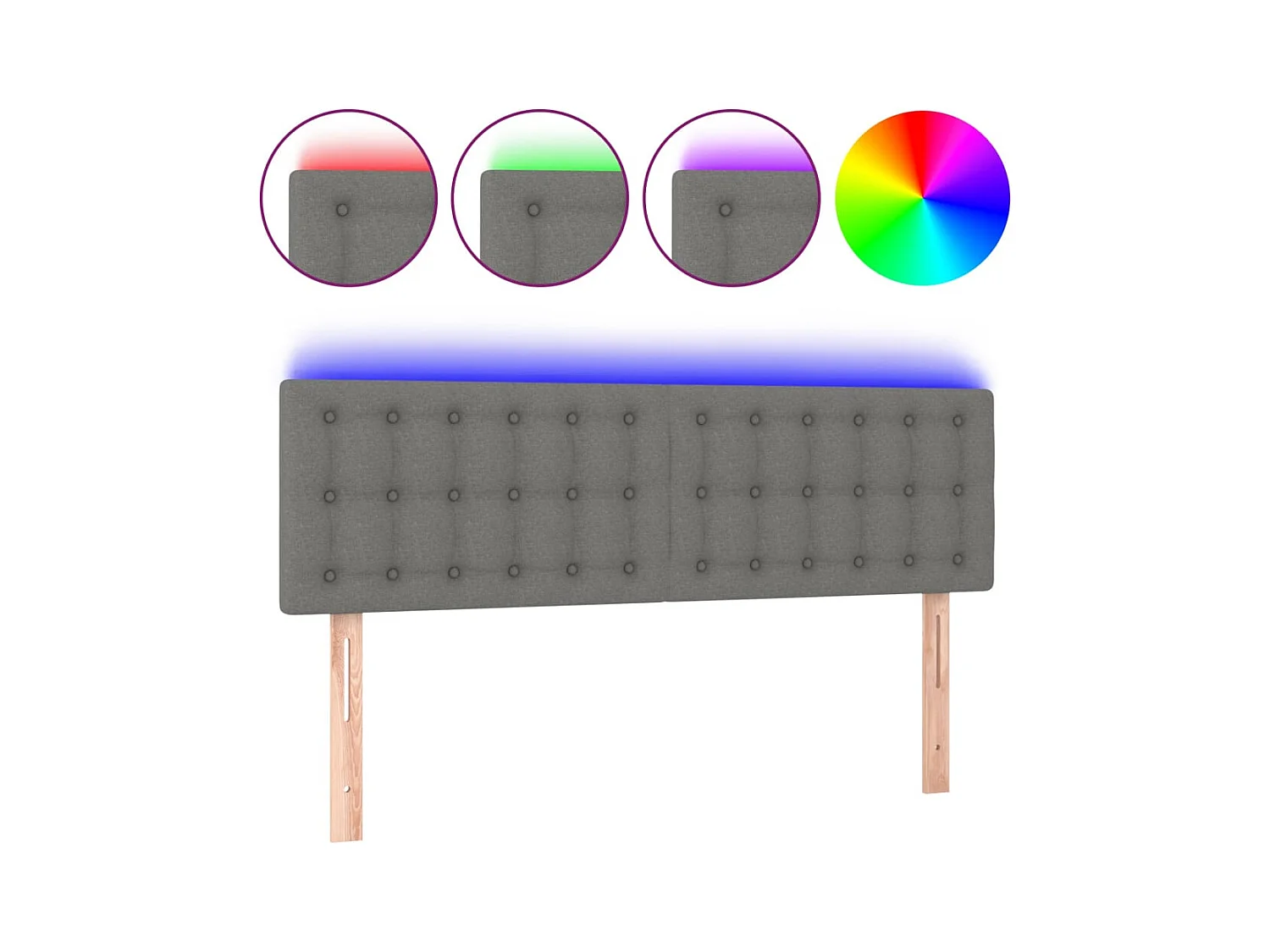 Tête de lit accessoire tissu grise 144 x 5 x 88 cm TDL0201155