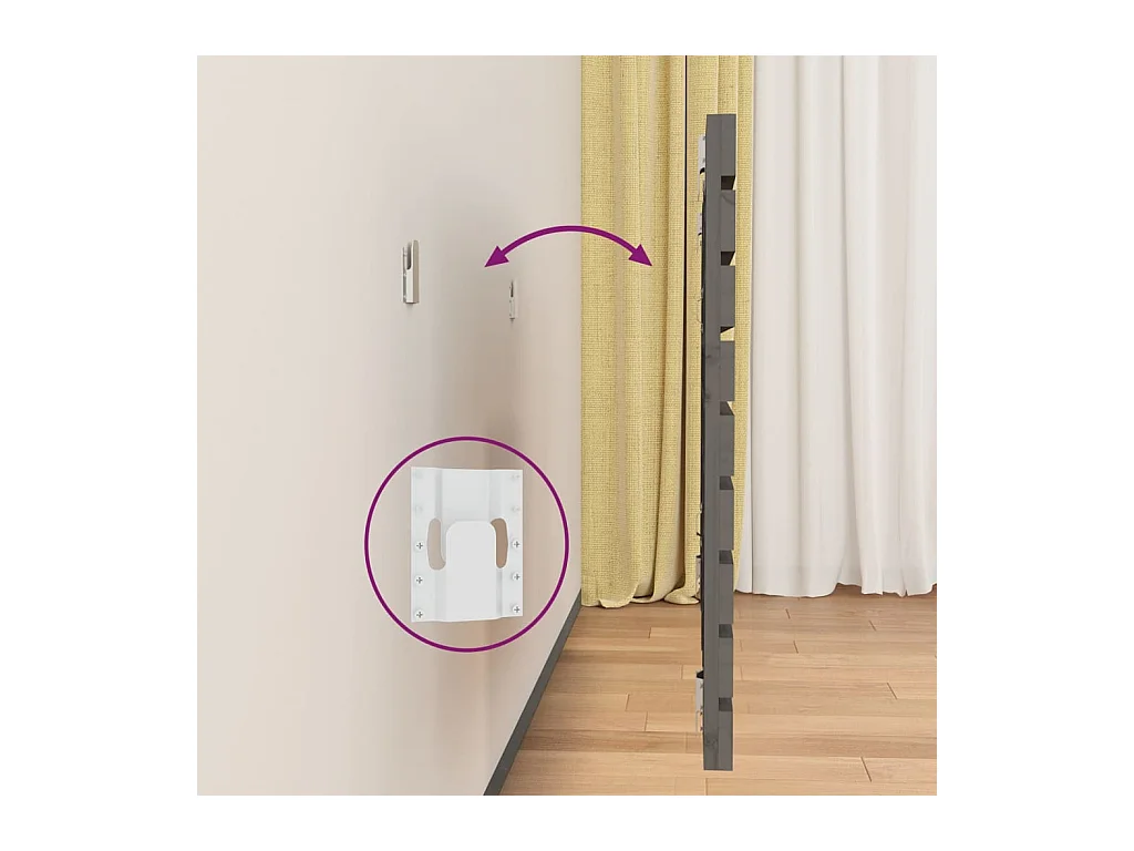 Tête de lit accessoire bois marron 206 x 3 x 63 cm TDL0202628