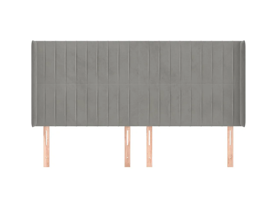 Tête de lit accessoire tissu grise 203 x 16 x 128 cm TDL0205185