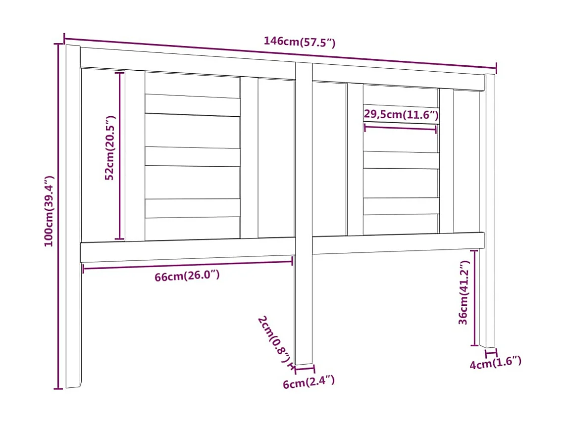 Tête de lit accessoire bois blanche 146 x 4 x 100 cm TDL0203859