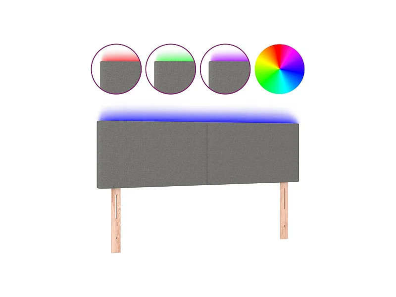 Tête de lit accessoire tissu grise 144 x 5 x 78 cm TDL0201152