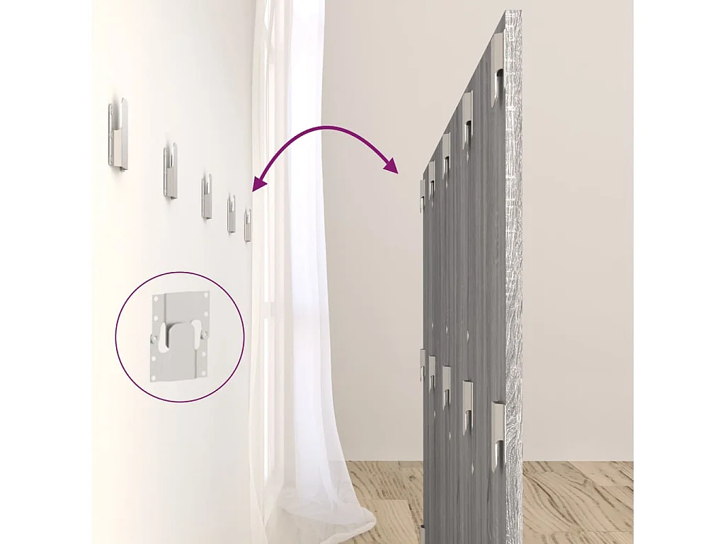 Tête de lit accessoire effet bois grise 160 x 1.5 x 80 cm TDL0202017