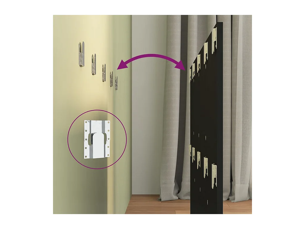 Tête de lit accessoire effet bois noire 120 x 1.5 x 80 cm TDL0202353