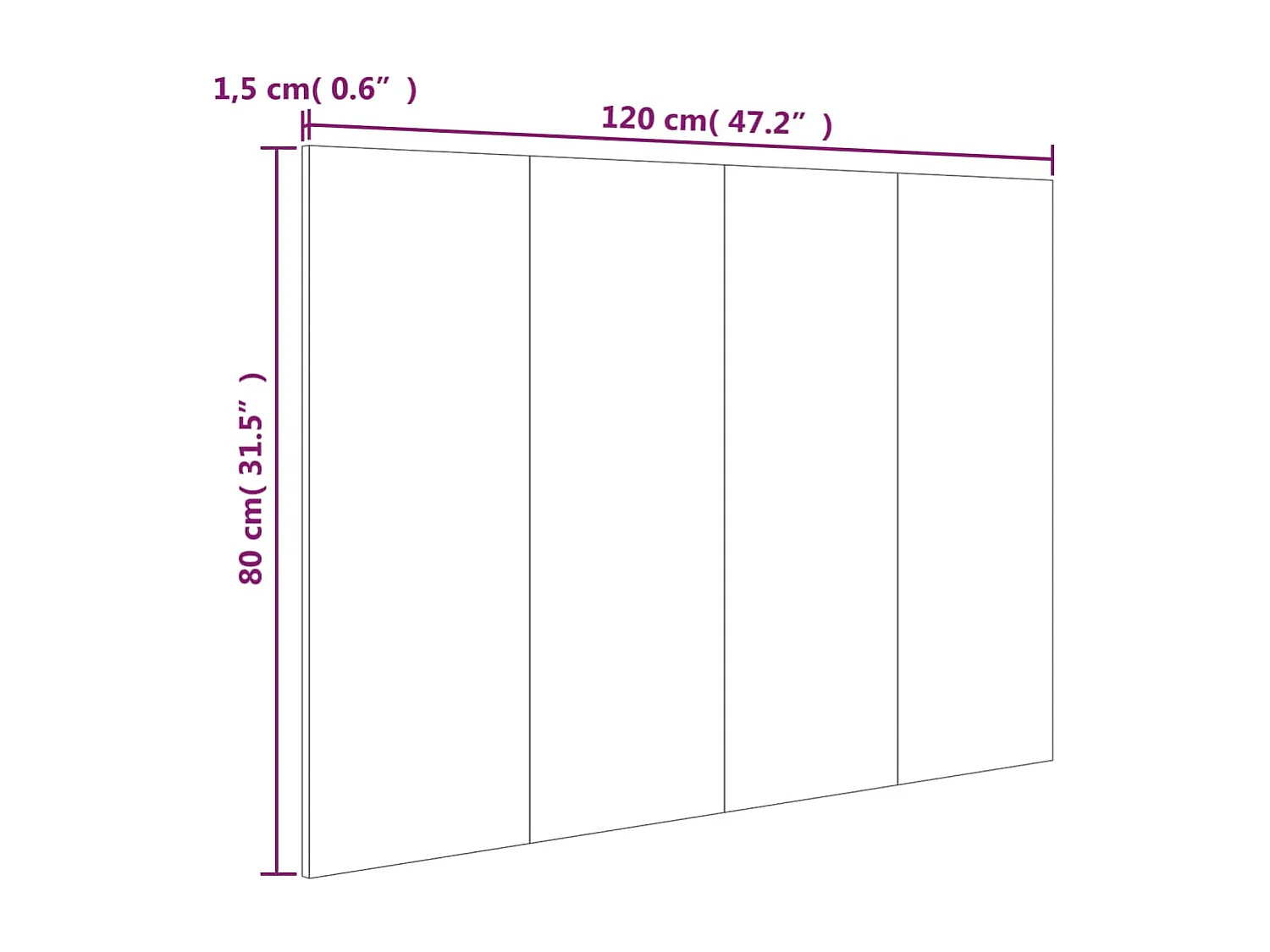 Tête de lit accessoire effet bois noire 120 x 1.5 x 80 cm TDL0202353