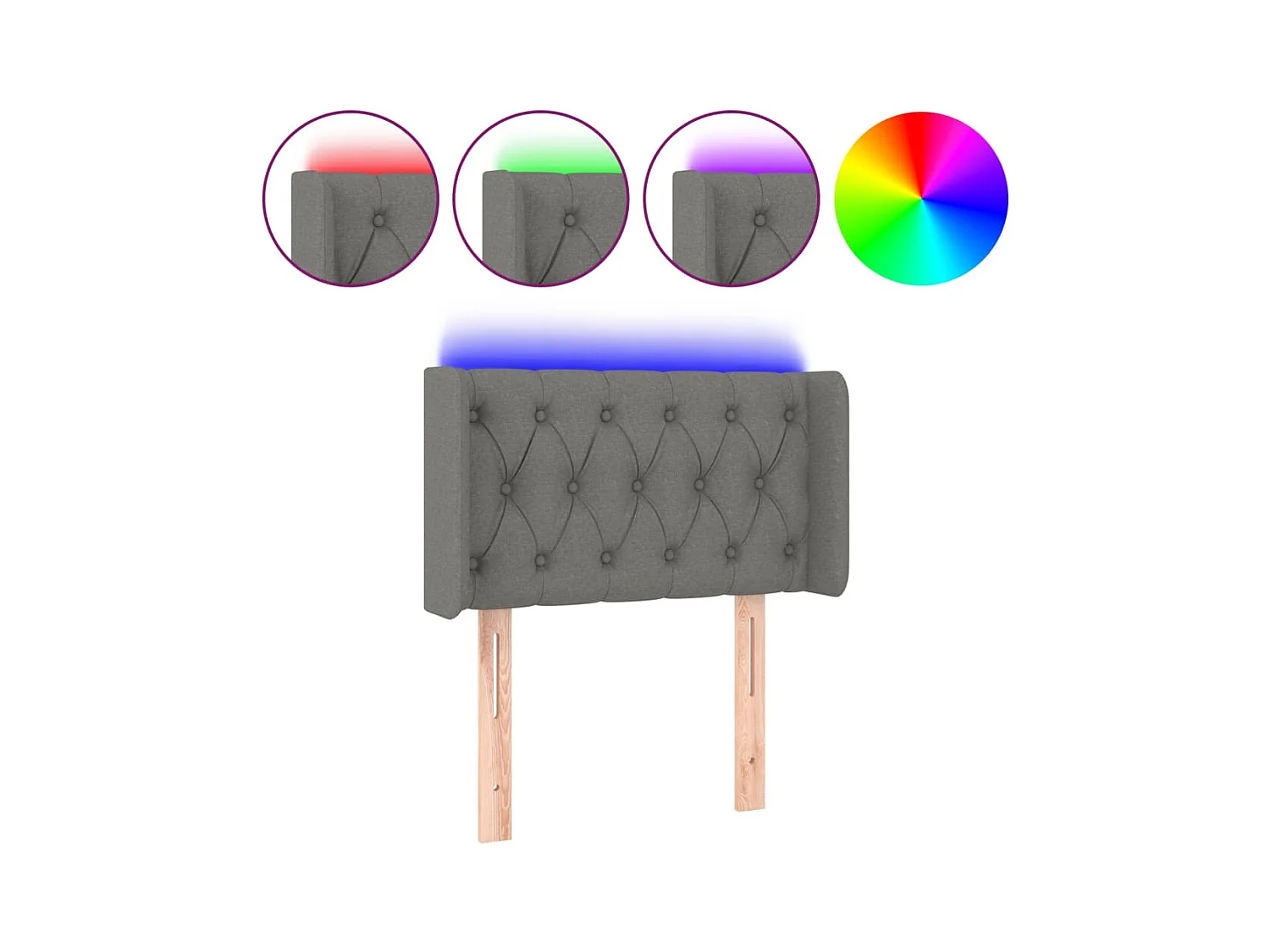 Tête de lit accessoire tissu grise 83 x 16 x 78 cm TDL0201018