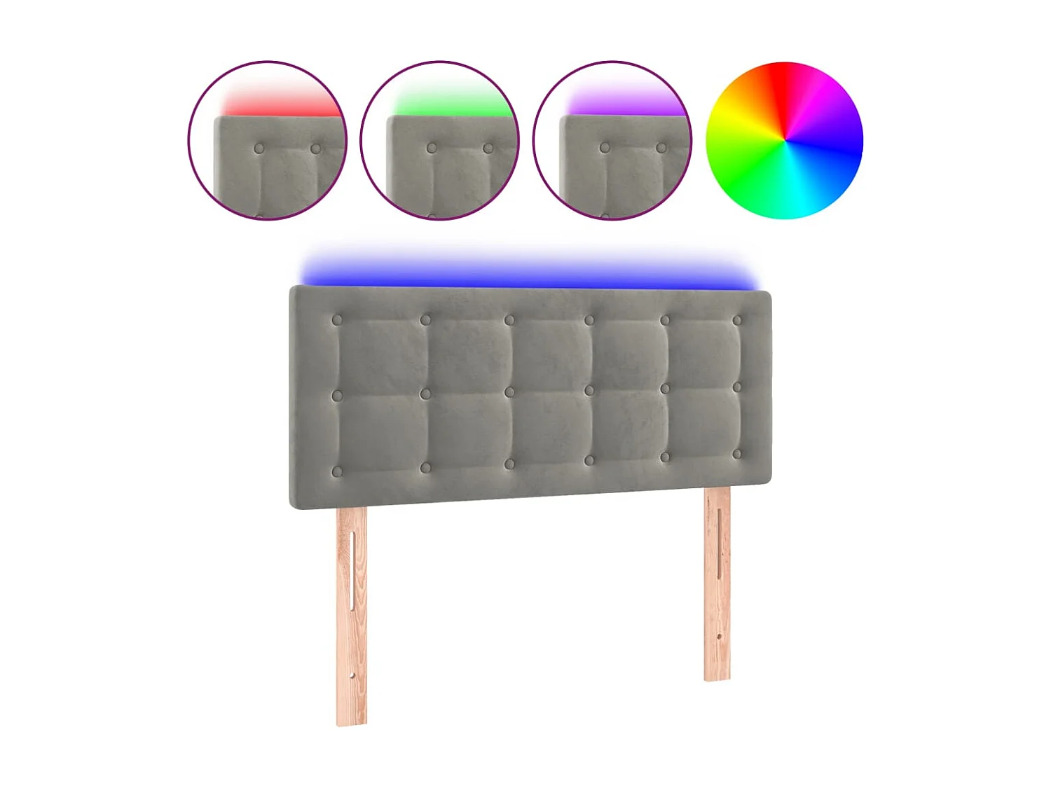 Tête de lit accessoire tissu grise 100 x 5 x 88 cm TDL0201444