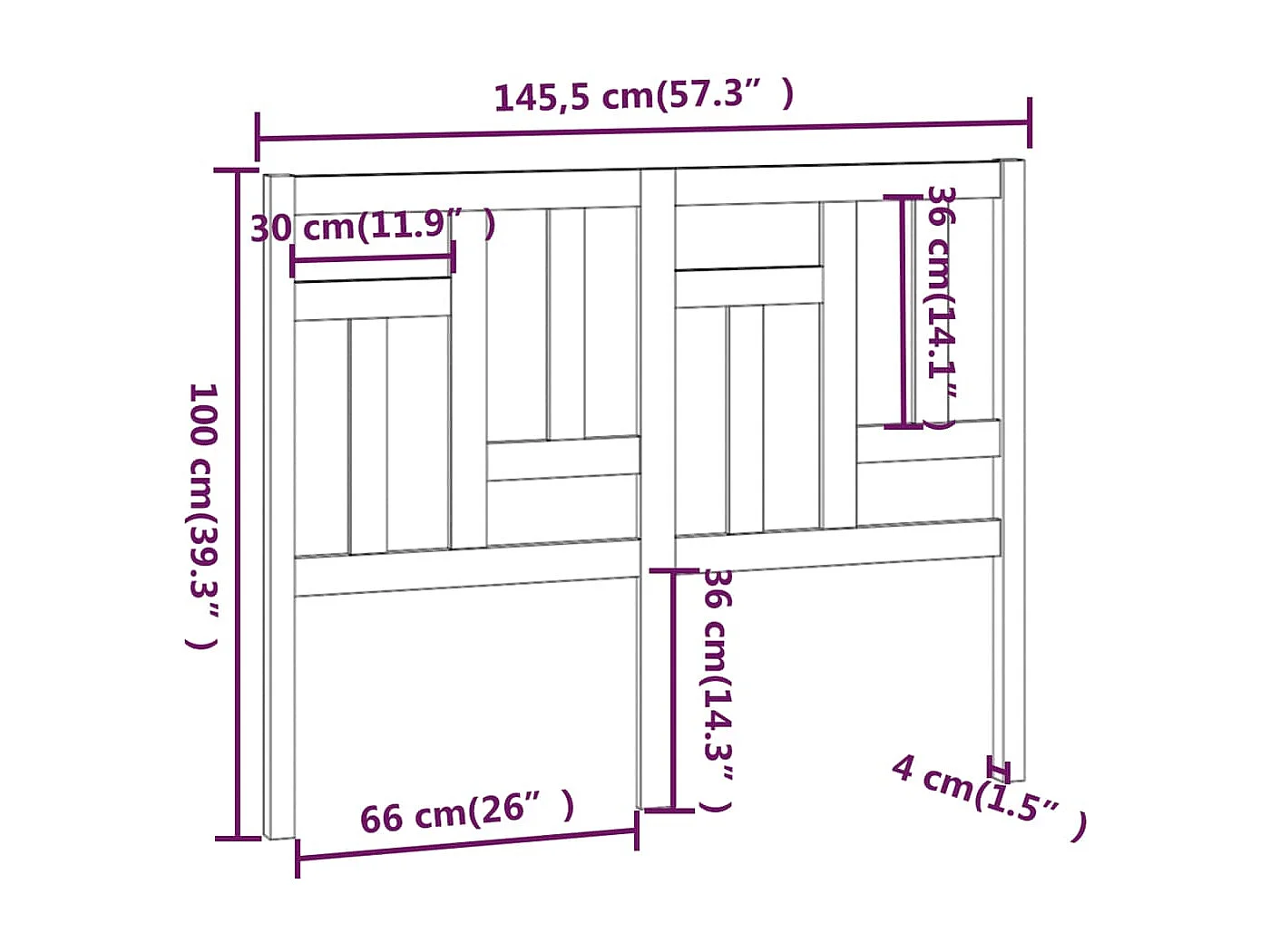 Tête de lit accessoire bois blanche 145.5 x 4 x 100 cm TDL0203867