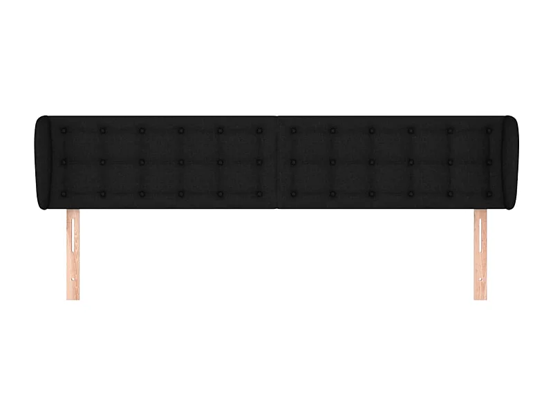 Tête de lit accessoire tissu noire 203 x 23 x 88 cm TDL0204474