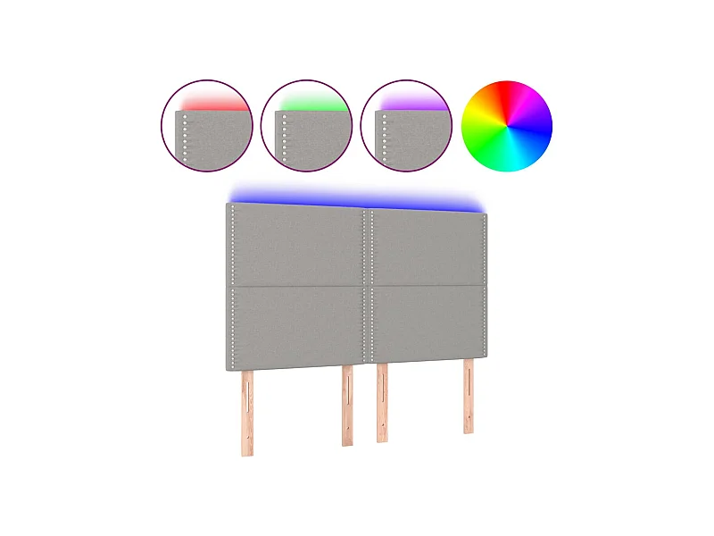 Tête de lit accessoire tissu grise 144 x 5 x 118 cm TDL0201409