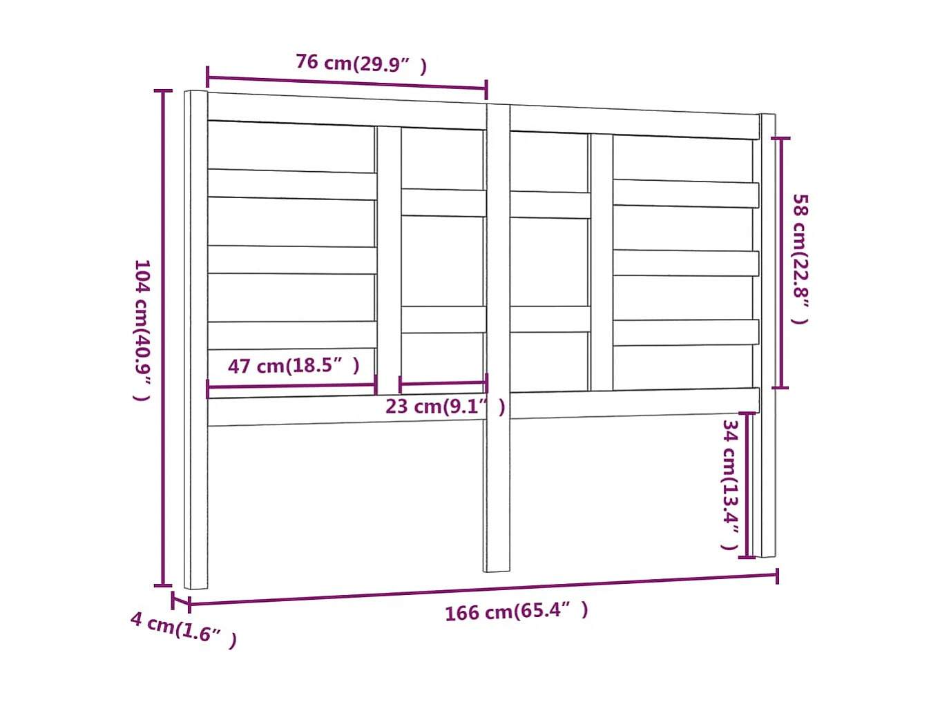 Tête de lit accessoire bois blanche 166 x 4 x 104 cm TDL0203782