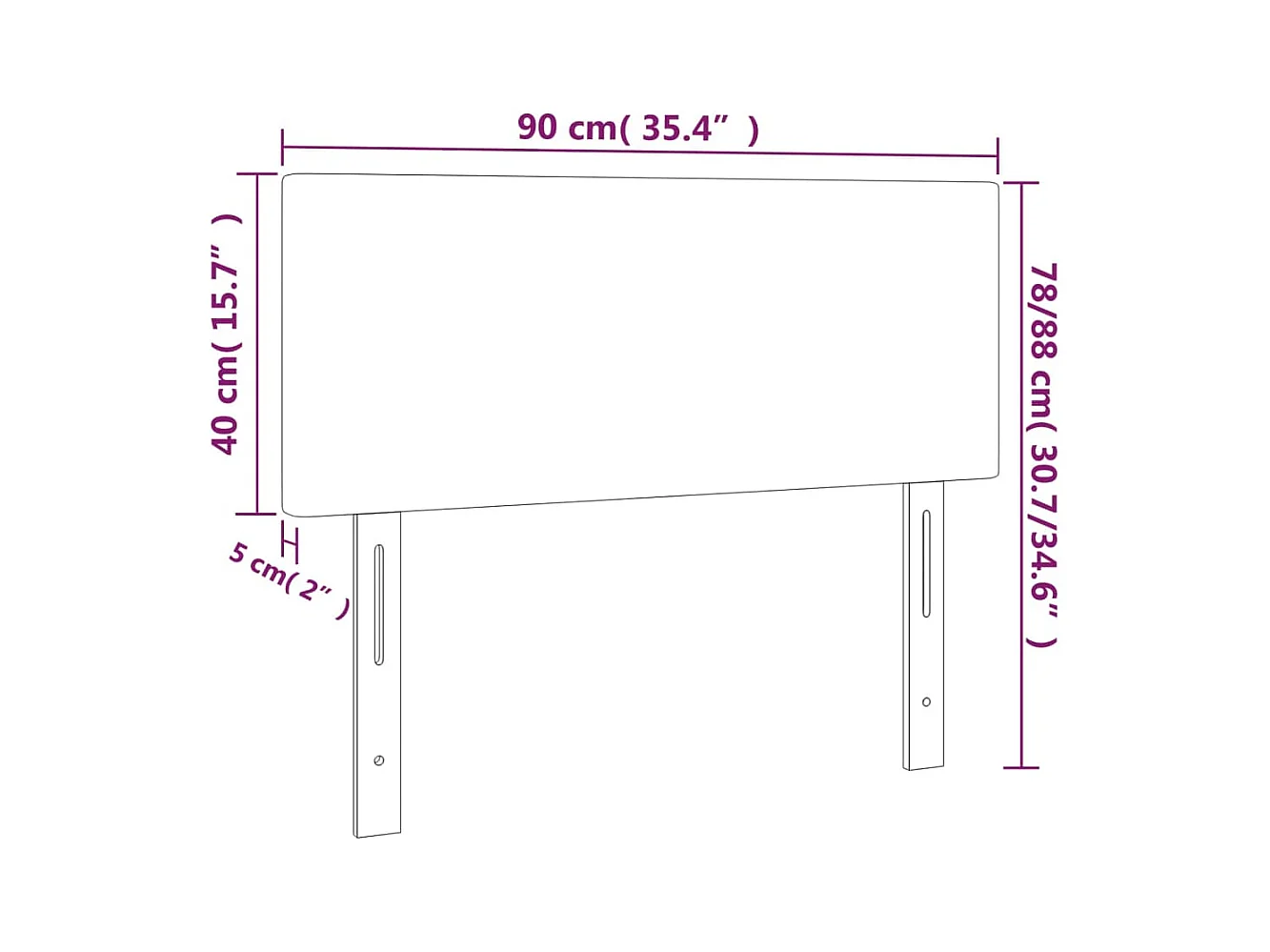 Tête de lit accessoire tissu grise 90 x 5 x 78 cm TDL0200999