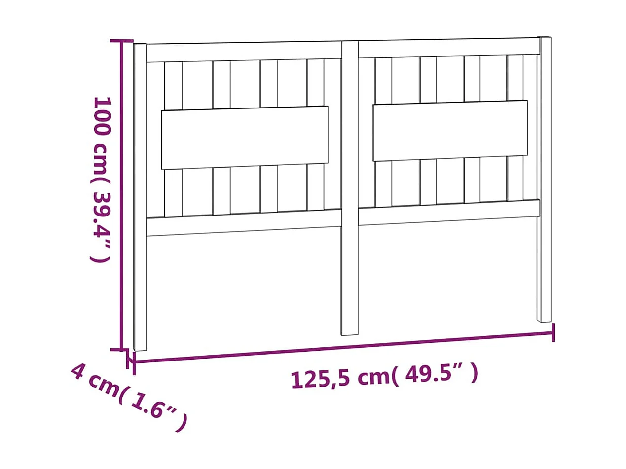 Tête de lit accessoire bois marron 125.5 x 4 x 100 cm TDL0203516