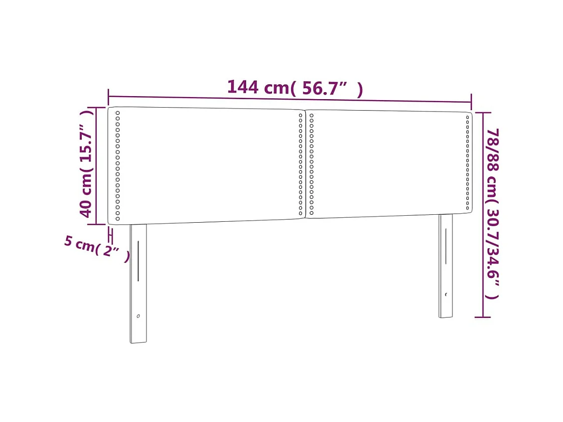 Tête de lit accessoire tissu grise 144 x 5 x 88 cm TDL0201154