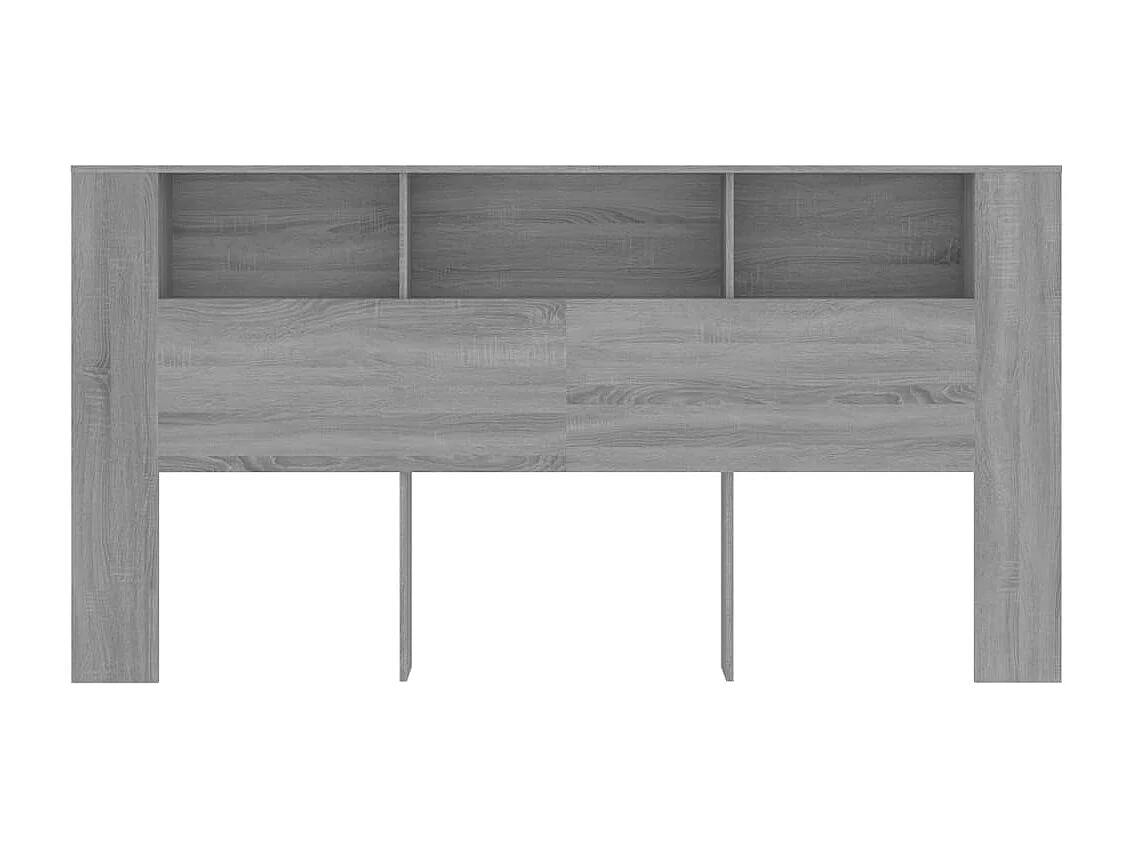Tête de lit avec effet bois grise 200 x 18.5 x 104.5 cm TDL0200004