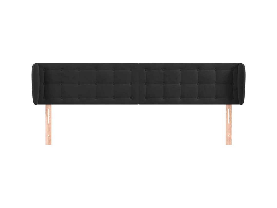 Tête de lit accessoire tissu noire 203 x 23 x 88 cm TDL0204470