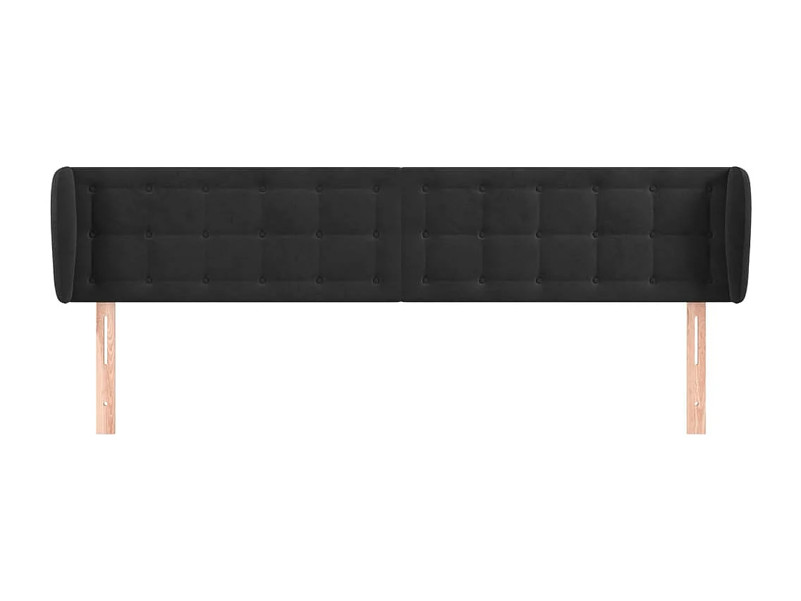 Tête de lit accessoire tissu noire 203 x 23 x 88 cm TDL0204470