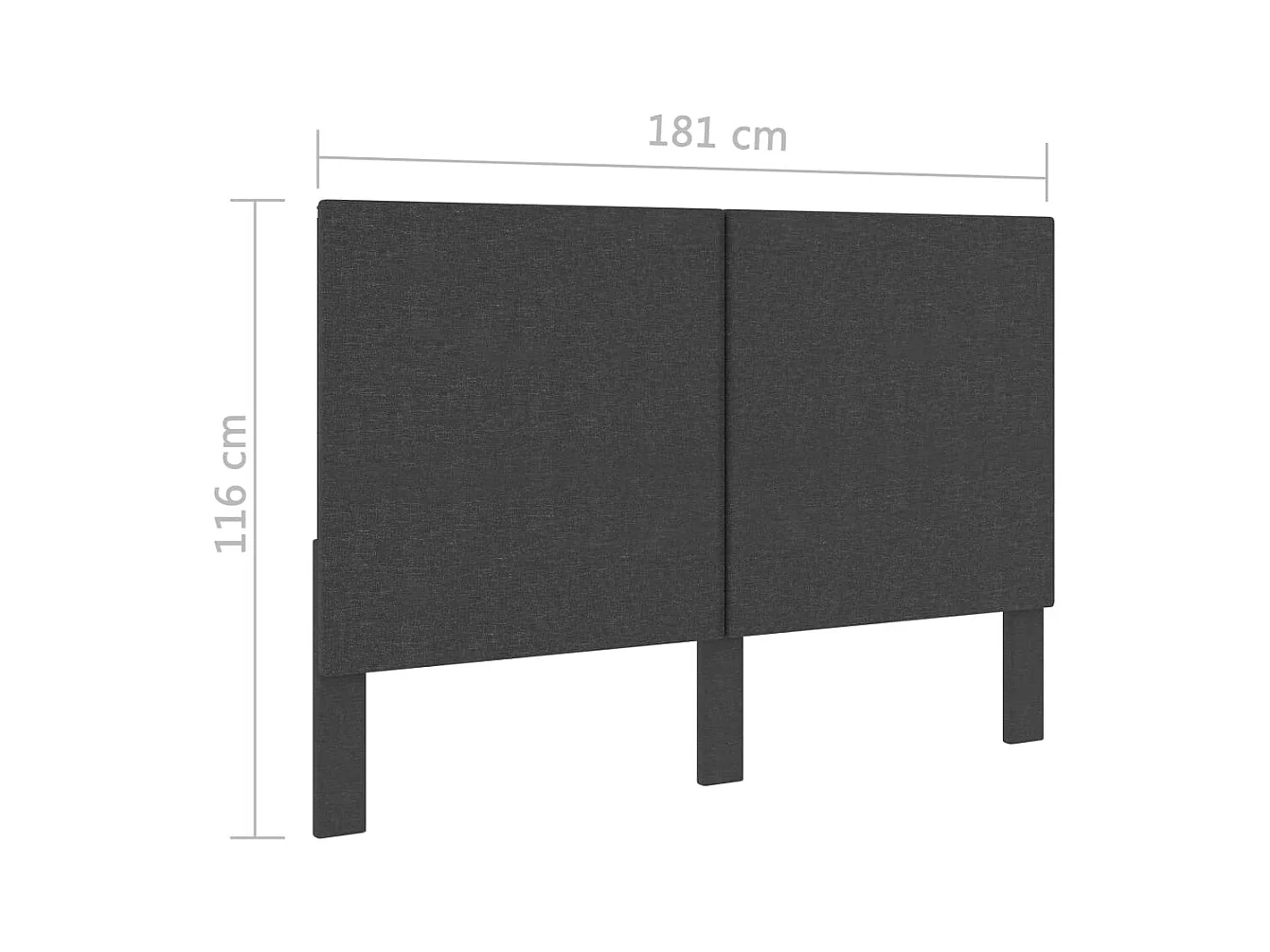 Tête de lit accessoire tissu grise 181 x 3.8 x 116 cm TDL0203151