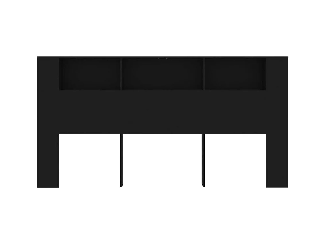 Tête de lit avec effet bois noire 200 x 18.5 x 104.5 cm TDL0200018