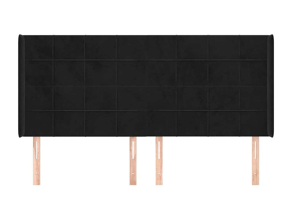 Tête de lit accessoire tissu noire 203 x 16 x 128 cm TDL0204499