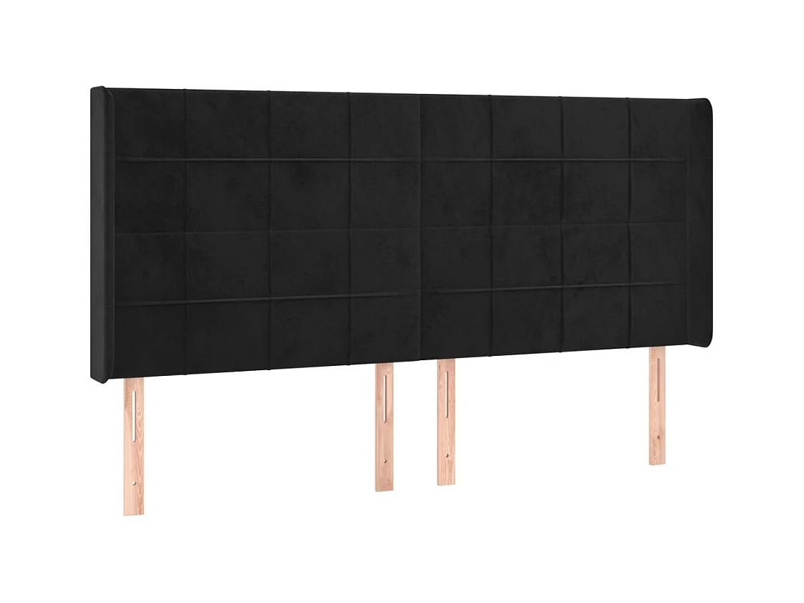 Tête de lit accessoire tissu noire 203 x 16 x 128 cm TDL0204499