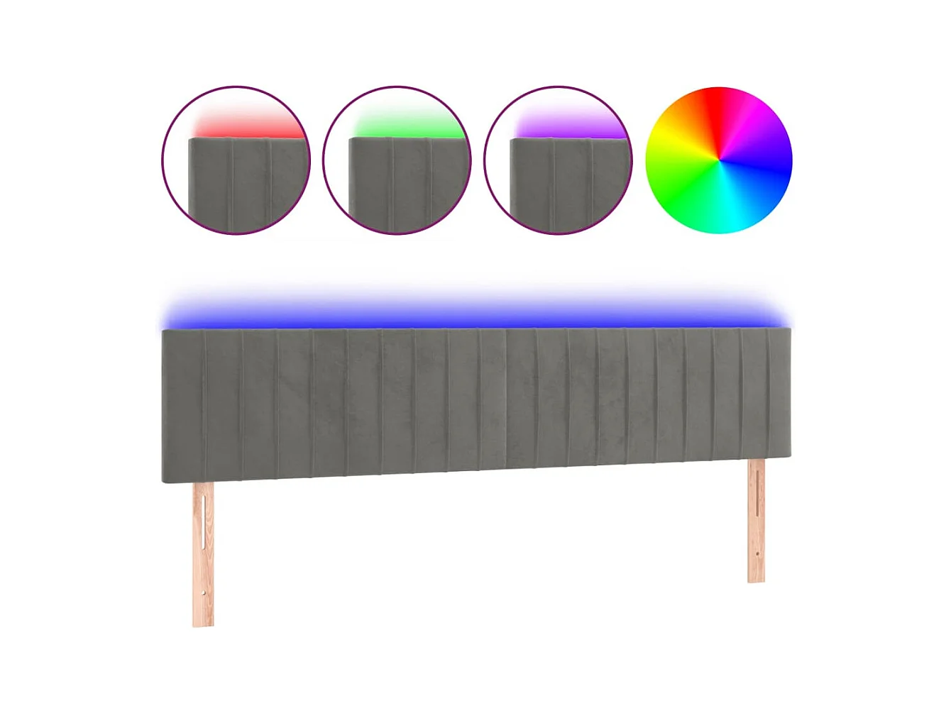 Tête de lit accessoire tissu grise 200 x 5 x 78 cm TDL0201315