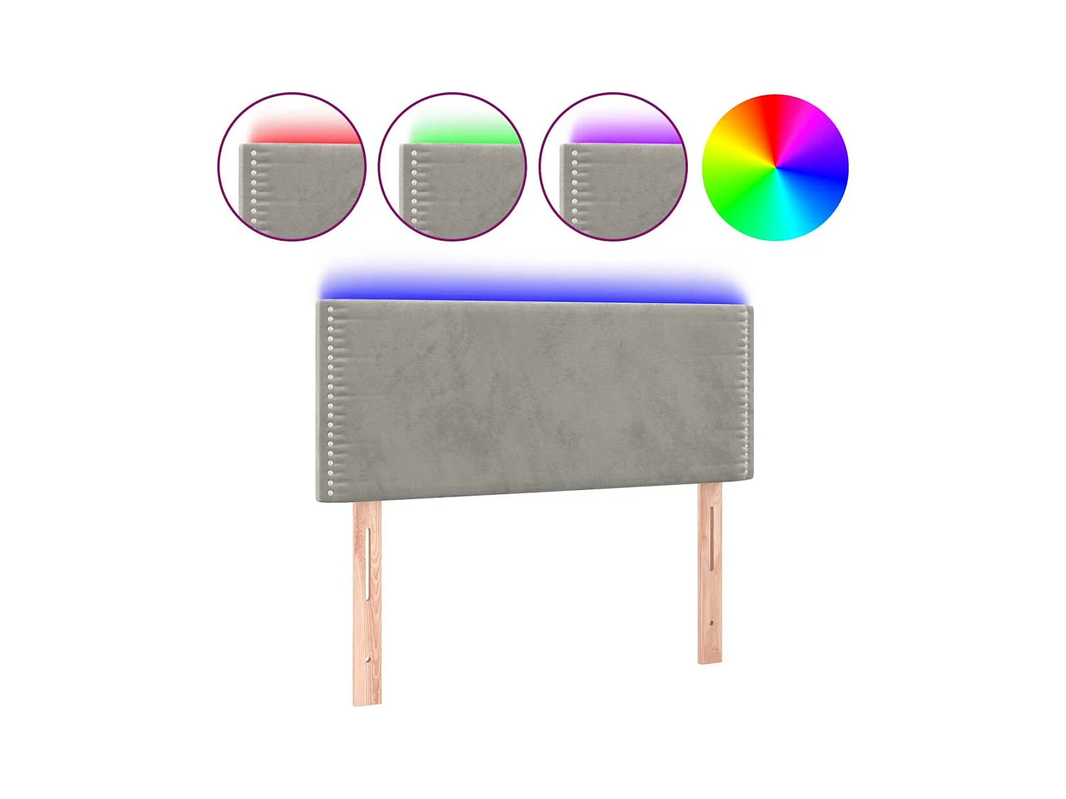 Tête de lit accessoire tissu grise 100 x 5 x 78 cm TDL0201445