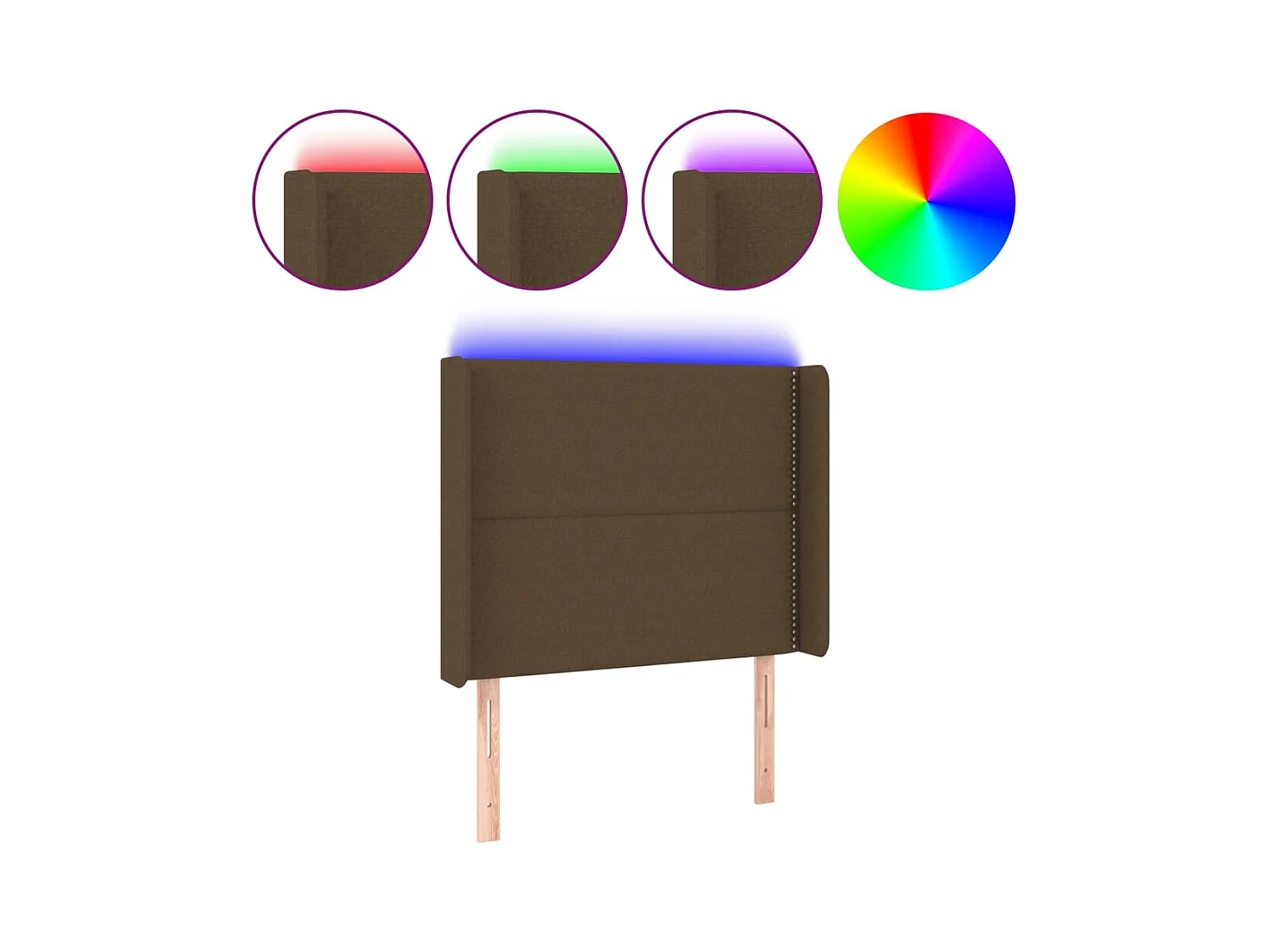 Tête de lit accessoire tissu marron 103 x 16 x 118 cm TDL0200893