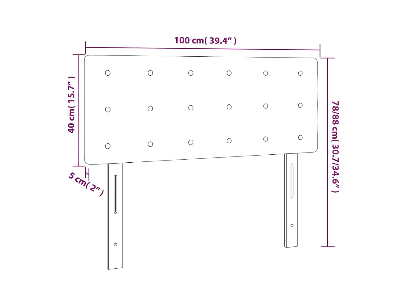 Tête de lit accessoire blanche 100 x 5 x 78 cm TDL0201951