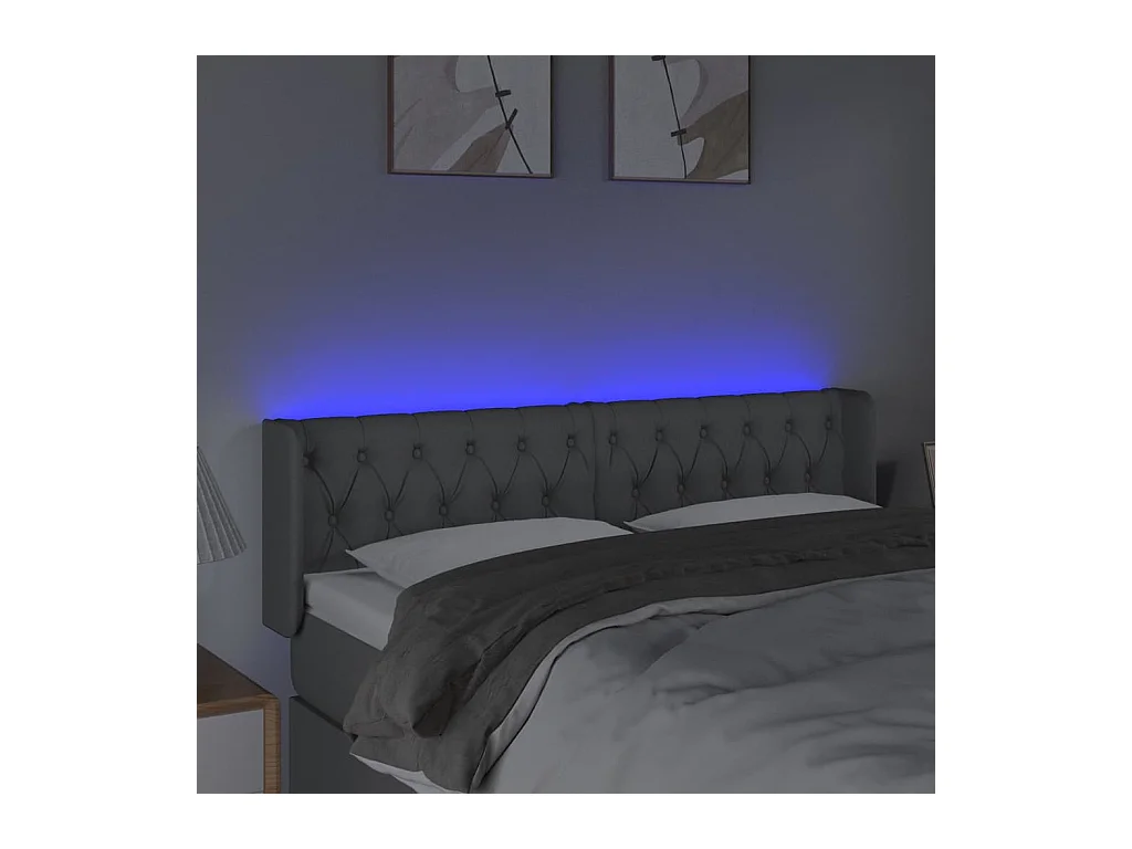 Tête de lit accessoire tissu grise 147 x 16 x 78 cm TDL0201377