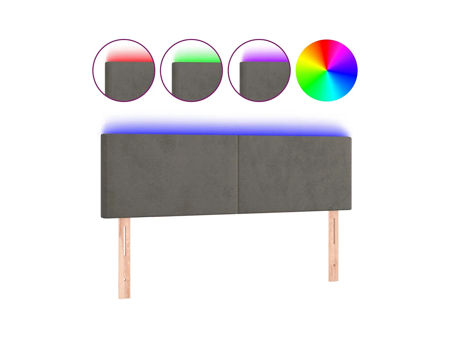 Tête de lit accessoire tissu grise 144 x 5 x 78 cm TDL0201150