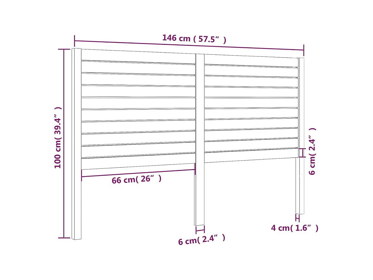 Tête de lit accessoire bois marron 146 x 4 x 100 cm TDL0202270