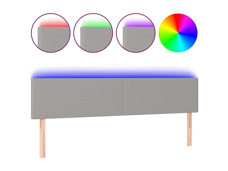 Tête de lit accessoire tissu grise 200 x 5 x 78 cm TDL0201320