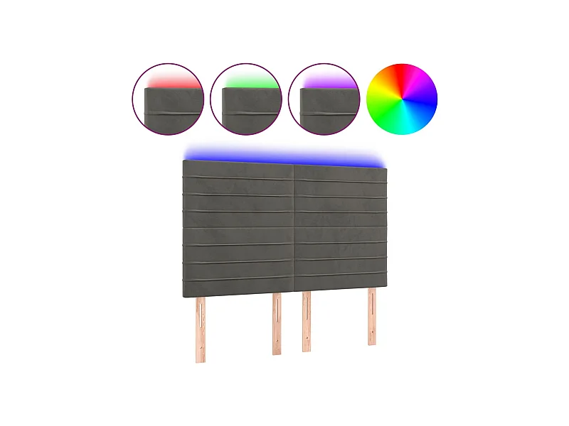 Tête de lit accessoire tissu grise 144 x 5 x 118 cm TDL0201158