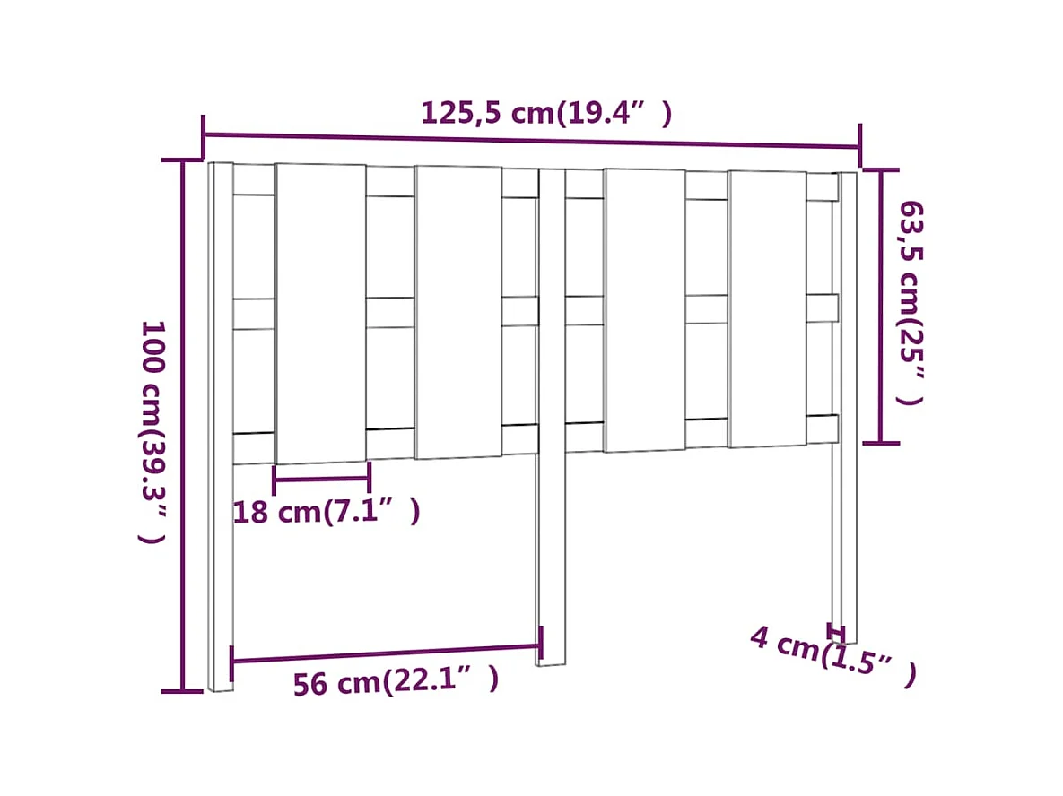 Tête de lit accessoire bois blanche 125.5 x 4 x 100 cm TDL0203930