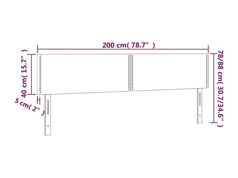 Tête de lit accessoire blanche 200 x 5 x 88 cm TDL0201933
