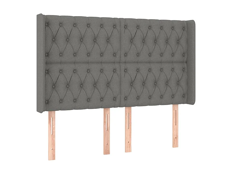 Tête de lit accessoire tissu grise 163 x 16 x 128 cm TDL0204987