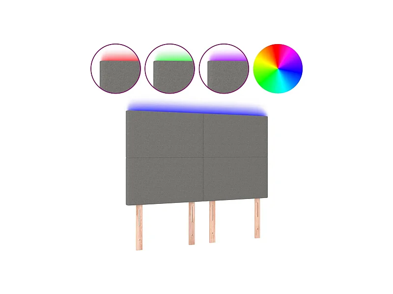 Tête de lit accessoire tissu grise 144 x 5 x 118 cm TDL0201161