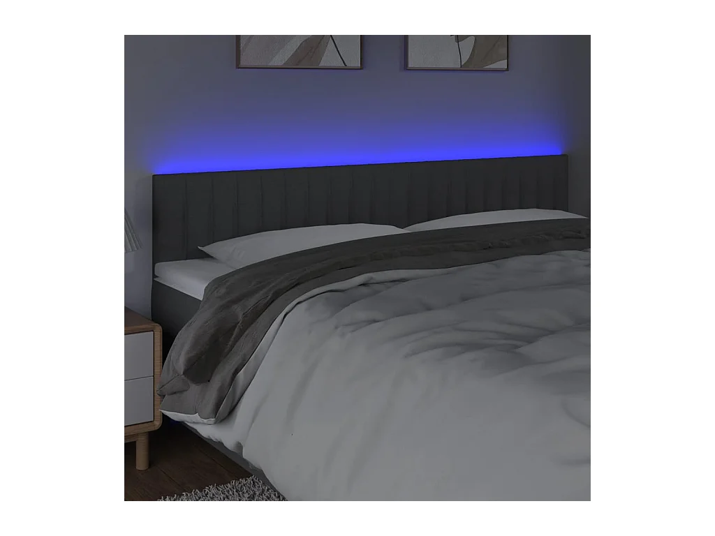 Tête de lit accessoire tissu grise 200 x 5 x 78 cm TDL0201080