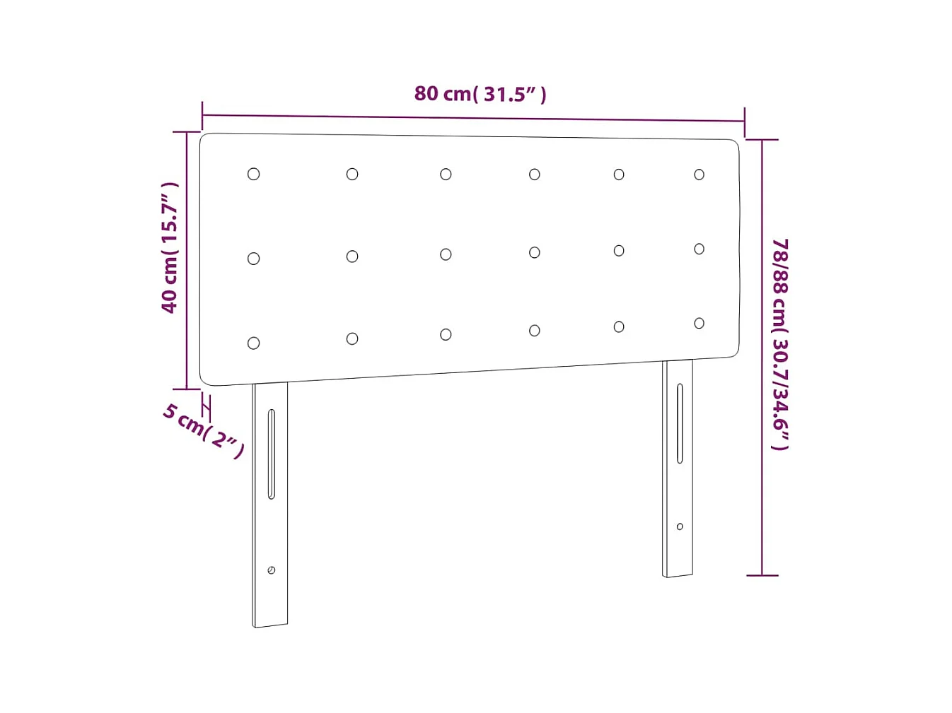 Tête de lit accessoire tissu grise 80 x 5 x 78 cm TDL0201032