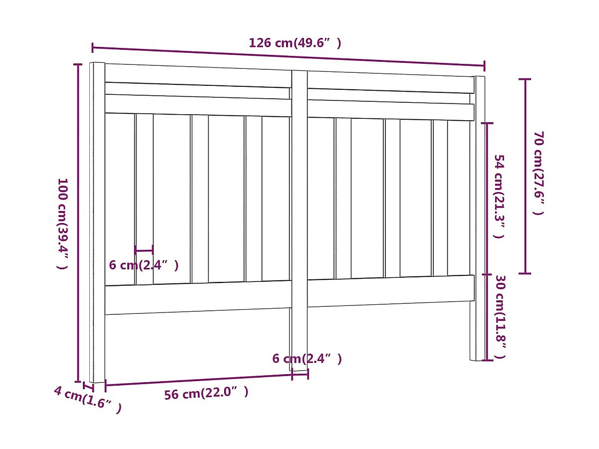Tête de lit accessoire bois marron 126 x 4 x 100 cm TDL0203500