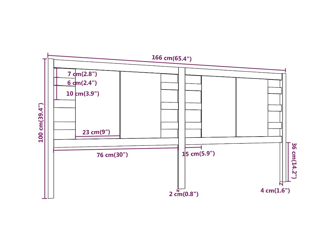 Tête de lit accessoire bois marron 166 x 4 x 100 cm TDL0203387