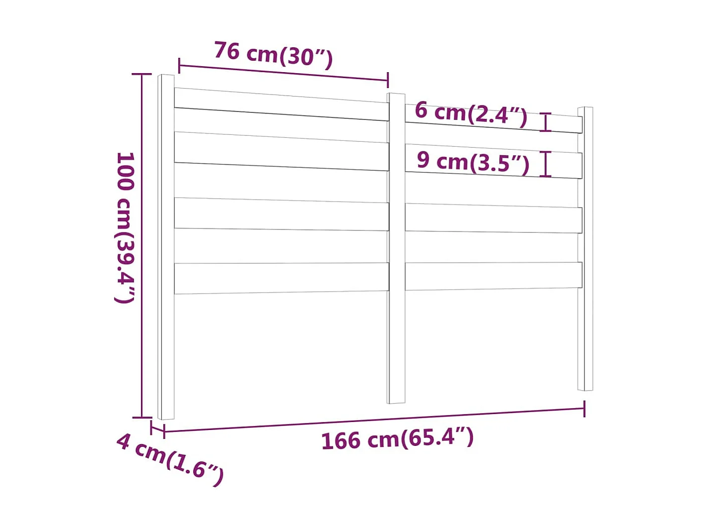 Tête de lit accessoire bois marron 166 x 4 x 100 cm TDL0202940