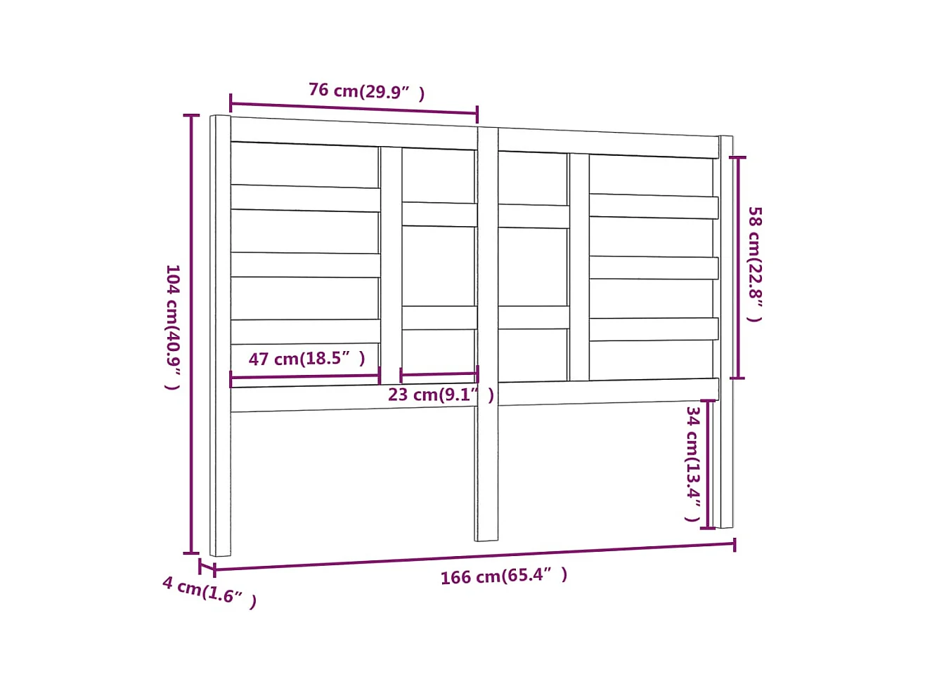 Tête de lit accessoire bois marron 166 x 4 x 104 cm TDL0203374