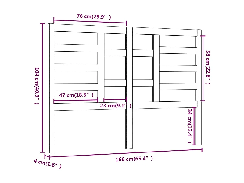 Tête de lit accessoire bois marron 166 x 4 x 104 cm TDL0203374