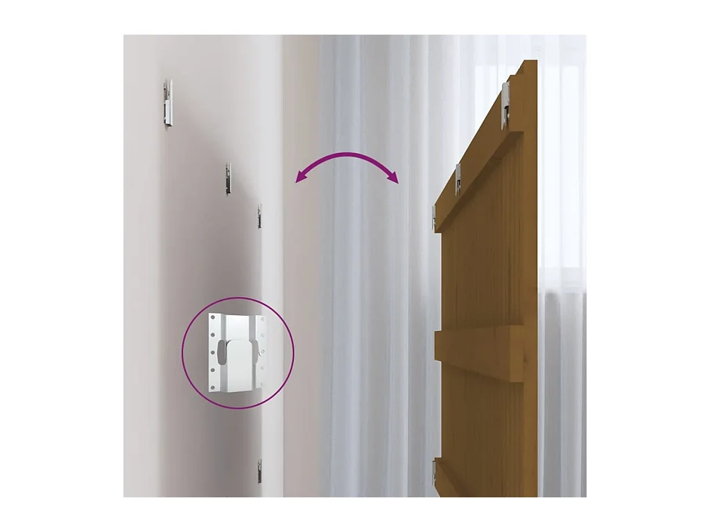 Tête de lit accessoire bois marron 204 x 3 x 90 cm TDL0202568