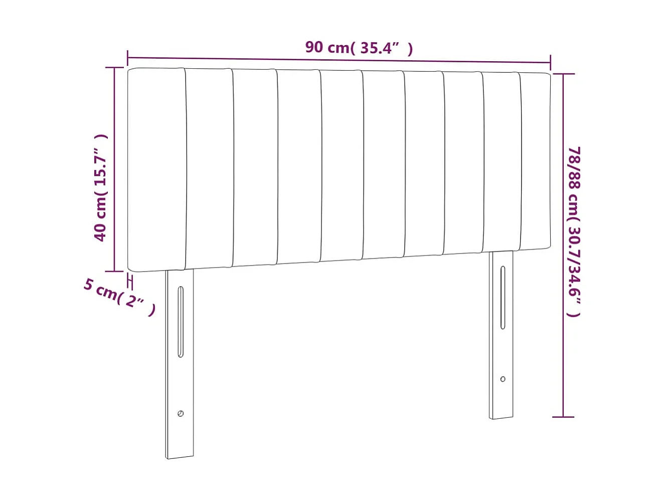 Tête de lit accessoire tissu noire 90 x 5 x 88 cm TDL0202077